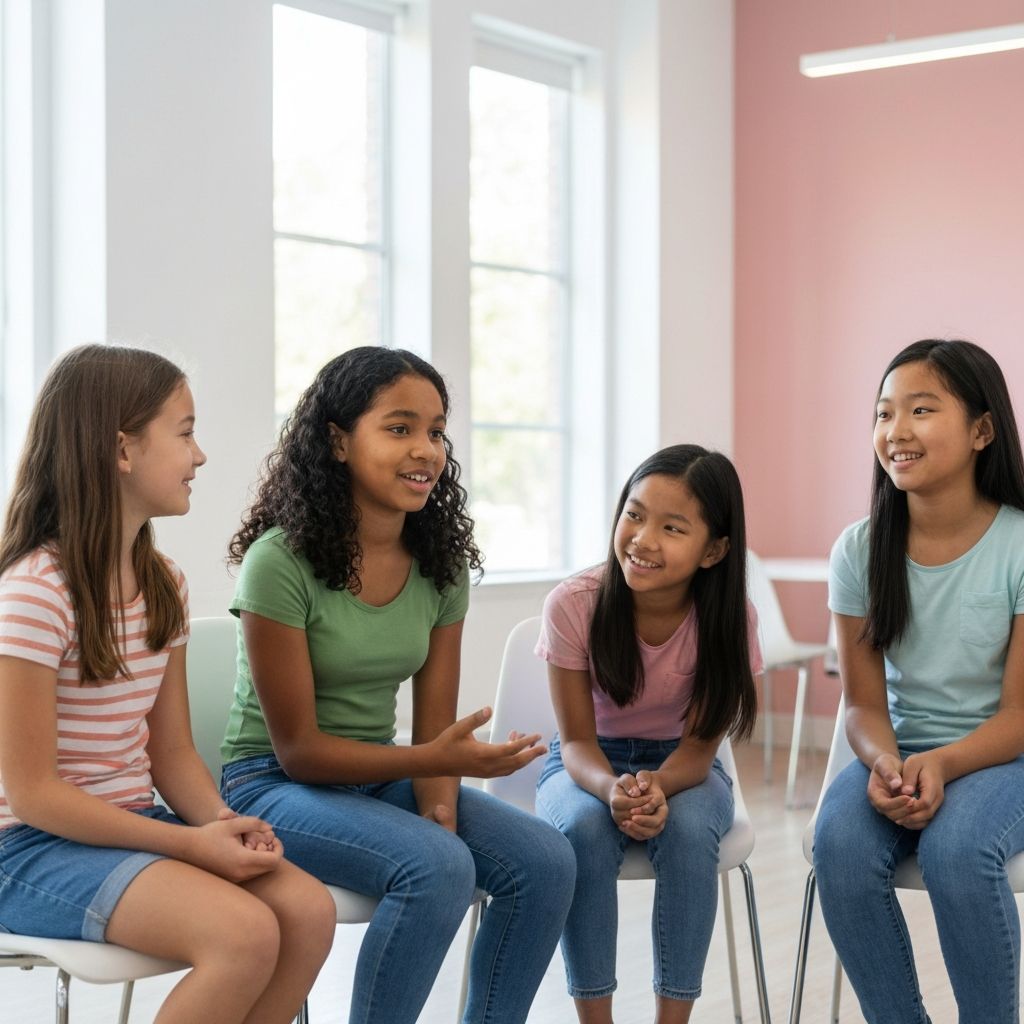 Girls connecting and supporting each other