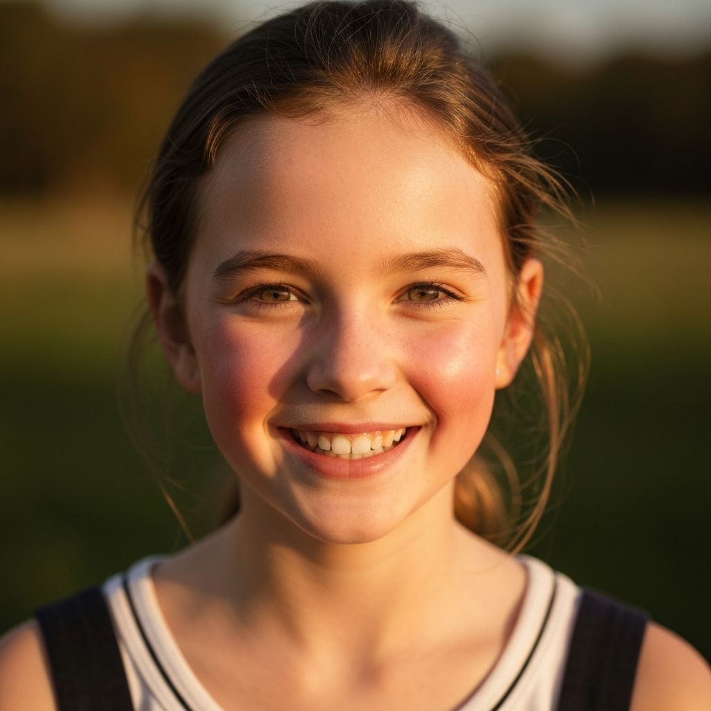 Confident girl smiling